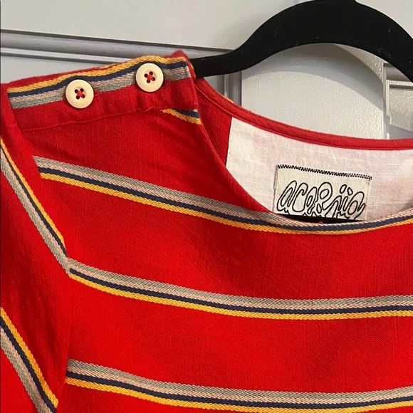 Ace & Jig Vibrant Red Striped Long Sleeve Top - Picture 4 of 5